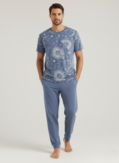 Мъжка пижама с къс ръкав 9074