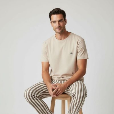 Мъжка пижама с къс ръкав 9060