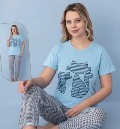 Дамска пижама с къс ръкав 8046N