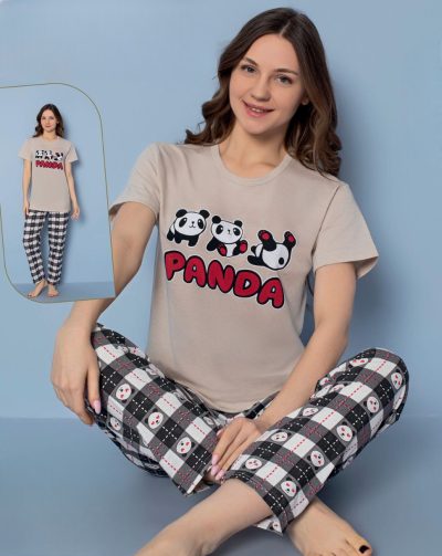 Дамска пижама с къс ръкав 8062