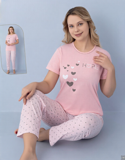 Дамска пижама с къс ръкав 8160