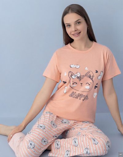 Дамска пижама с къс ръкав 8044N